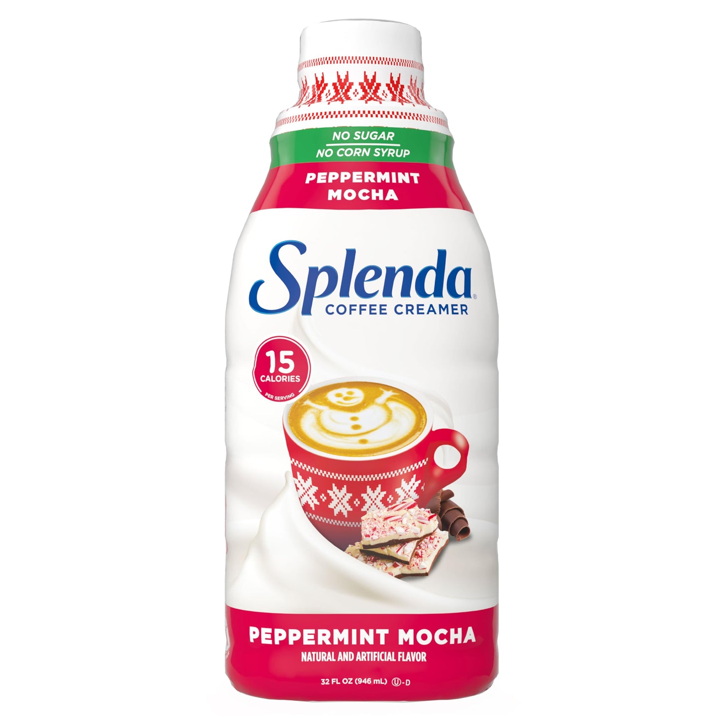 SPLENDA Sugar Free Coffee Creamer 32 Fl Oz. Peppermint Mocha.