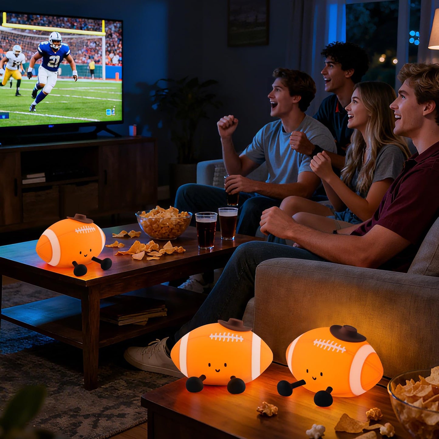 Yisun Football Night Light Soft Silicone Nursery Night Lamp Rechargeable Dimmable Rugby Night Lights With Timer Cute Night Lights For Kids Room Decor Birthday Christmas Gifts
