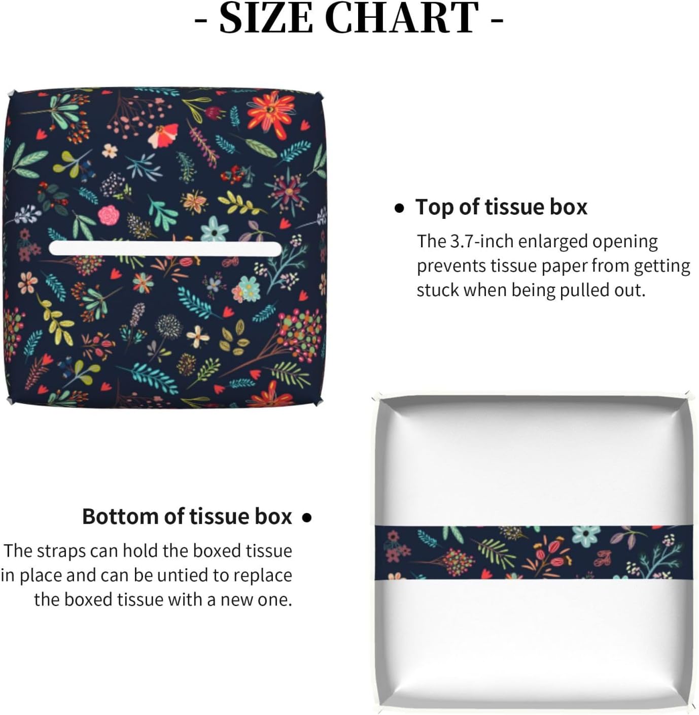 Flower Tissue Box Cover Tissue Holder, Tissue Case, Kitchen Desktop Home Decorative Napkin Tissue Box Office Desk Car Decor