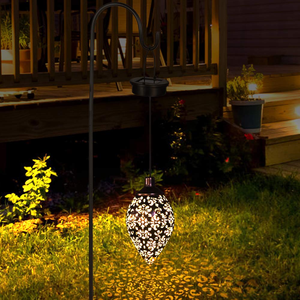 Tomshine Solar Lanterns - Waterproof Metal Garden Lights, Brown, 2 Pack, Model Lt058-2, Outdoor Hanging Decor