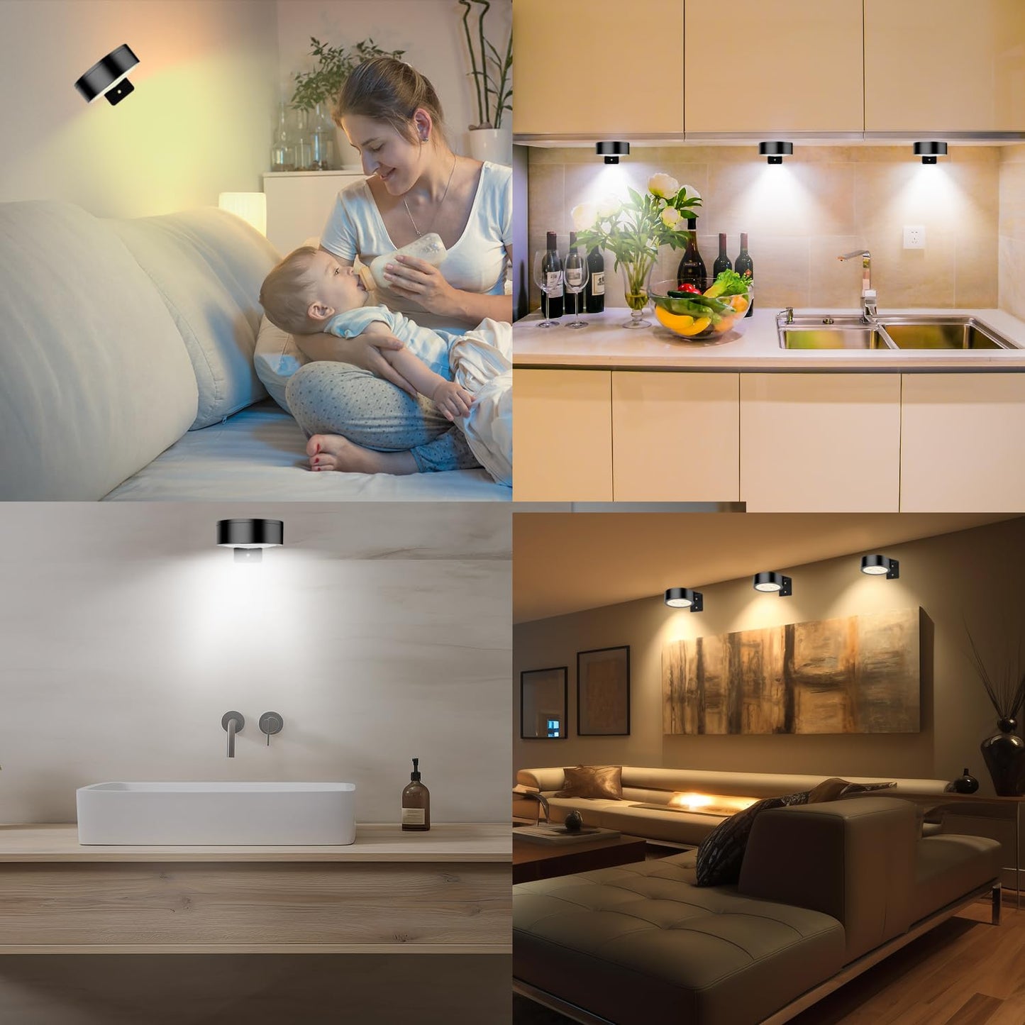 Libuam Wireless Battery Operated discomfort-reducingting Light With Remote Control 3 Lighting Modes Magnetic Led Art Display Light For Picture Frame Dimmable And Timer Wall Decor Display Light 3Pack Black
