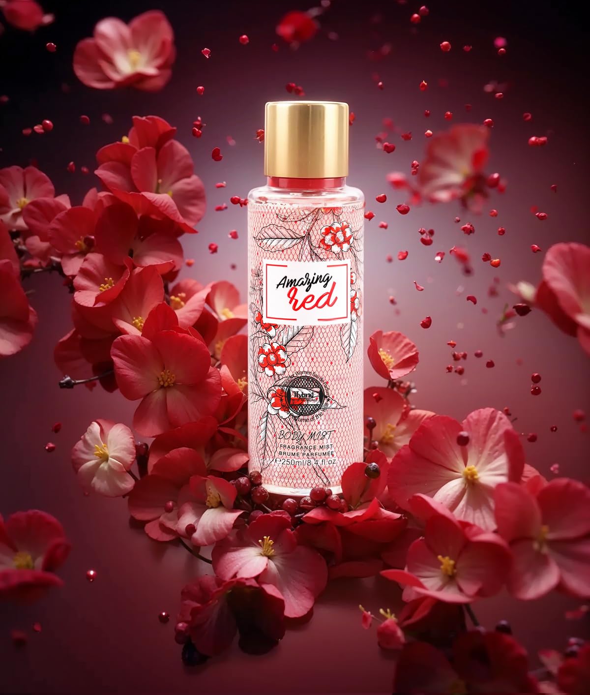 Hybrid & Company Women Amazing Red Body Fragrance Mist Brume Parfumee 250Ml