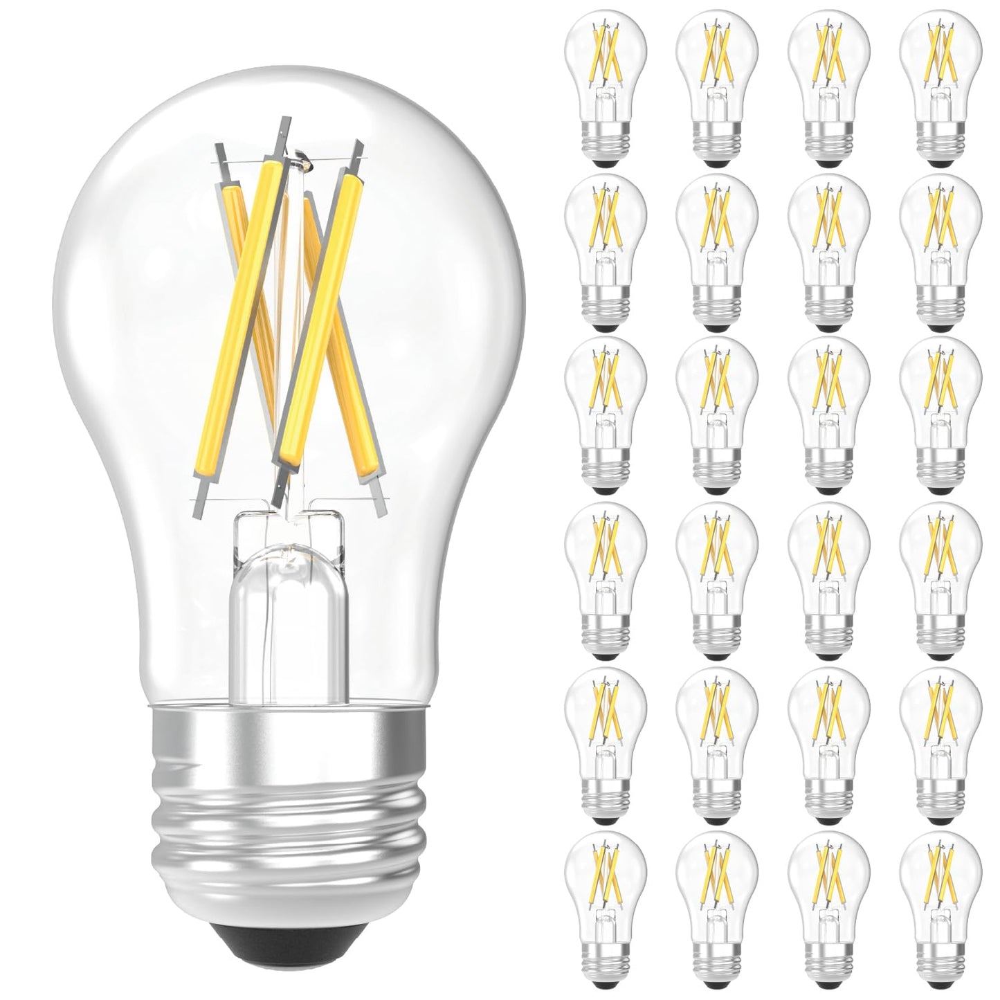 Sunco 24 Pack A15 Light Bulb LED, Edison Style Bulb, Dimmable Vintage Filament Lighting, 800 LM, 7W (60W Equivalent), 3000K Warm