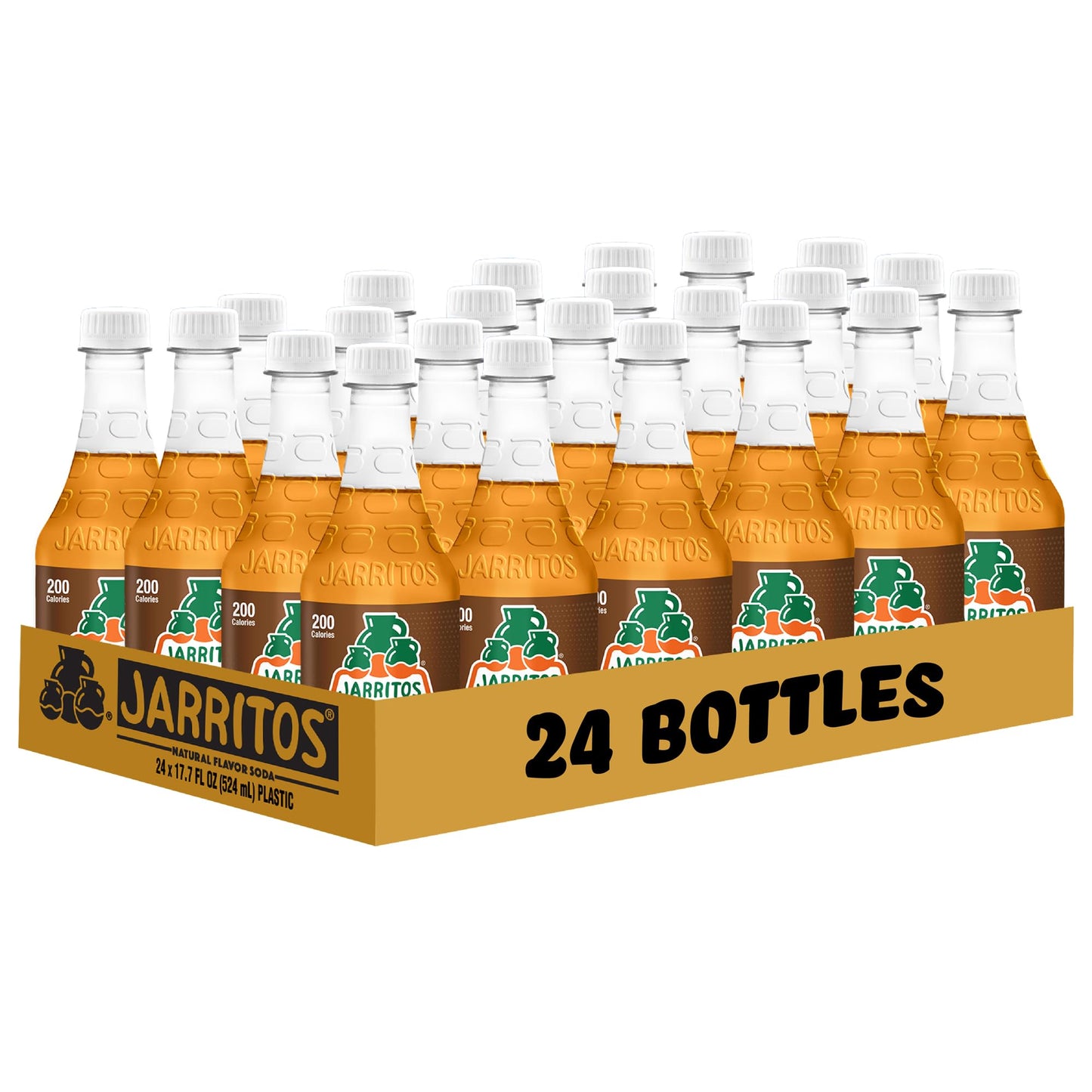 Jarritos - Mexican Soda Soft Drinks Tamarind (17.7 oz 524ml) 24 Bottles - Made with Real Cane Sugar - 0g Fat - Made in Mexico - Natural Flavor Soda Pop - Party & BBQ Beverages