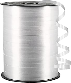 OMISELIO White Curling Ribbon, 500 Yard, 3/16" for Gift Wrapping, Balloon String, Baby Shower, Christmas