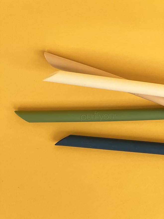 purifyou Essentials Bundle: Reusable produce bags (Set of 9) and extra-long silicone straws with case (Set of 4) – perfect for groceries, beach trips, and drinks.