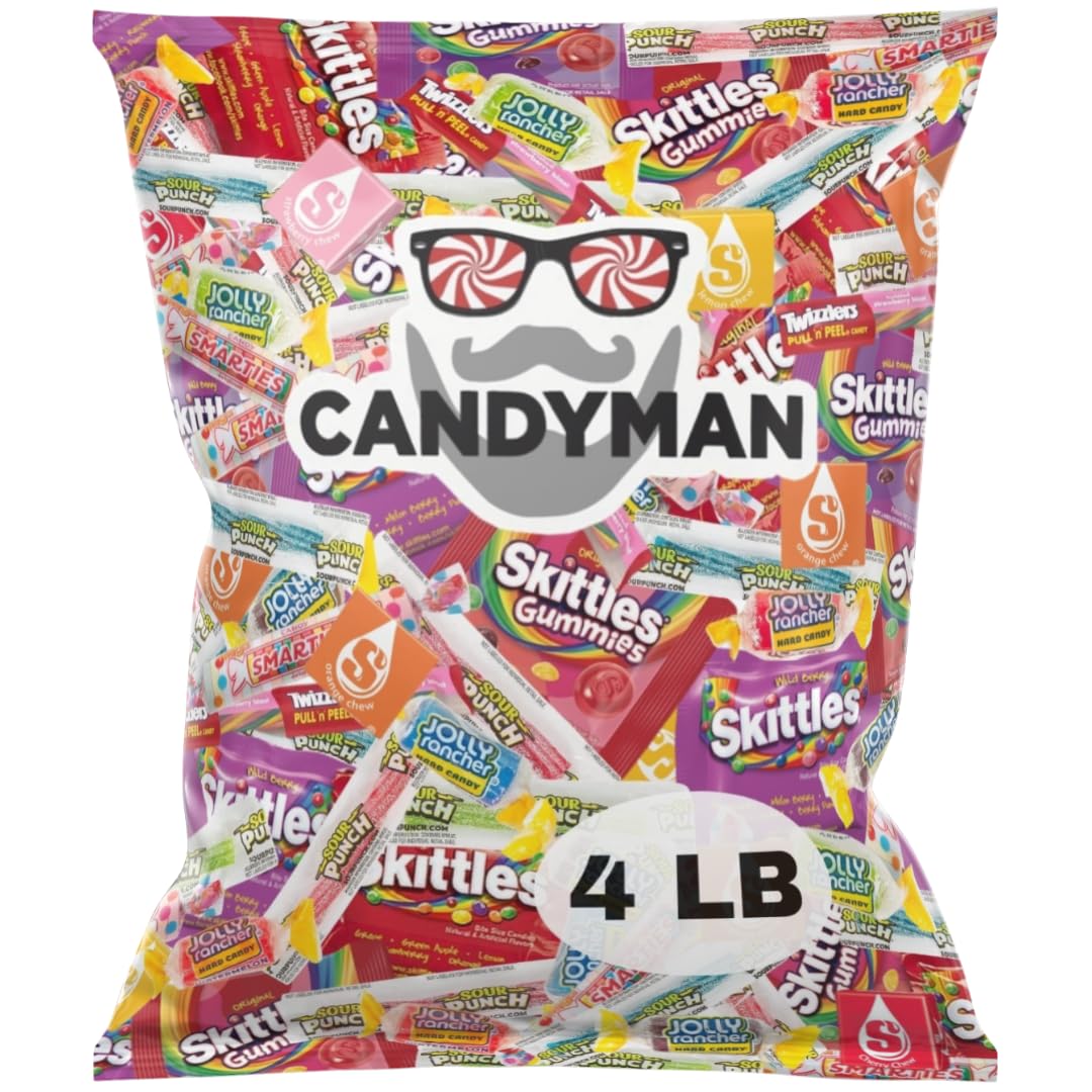 CANDYMAN Assorted Candy Variety Pack 4lbs of Pinata Stuffers Bulk Candy for Party Favors Goodie Bags for Birthday Party Candies in Bulk Individually Wrapped