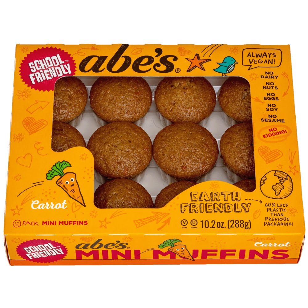 Abes, Coconut Carrot Vegan Mini Muffins 12 Count
