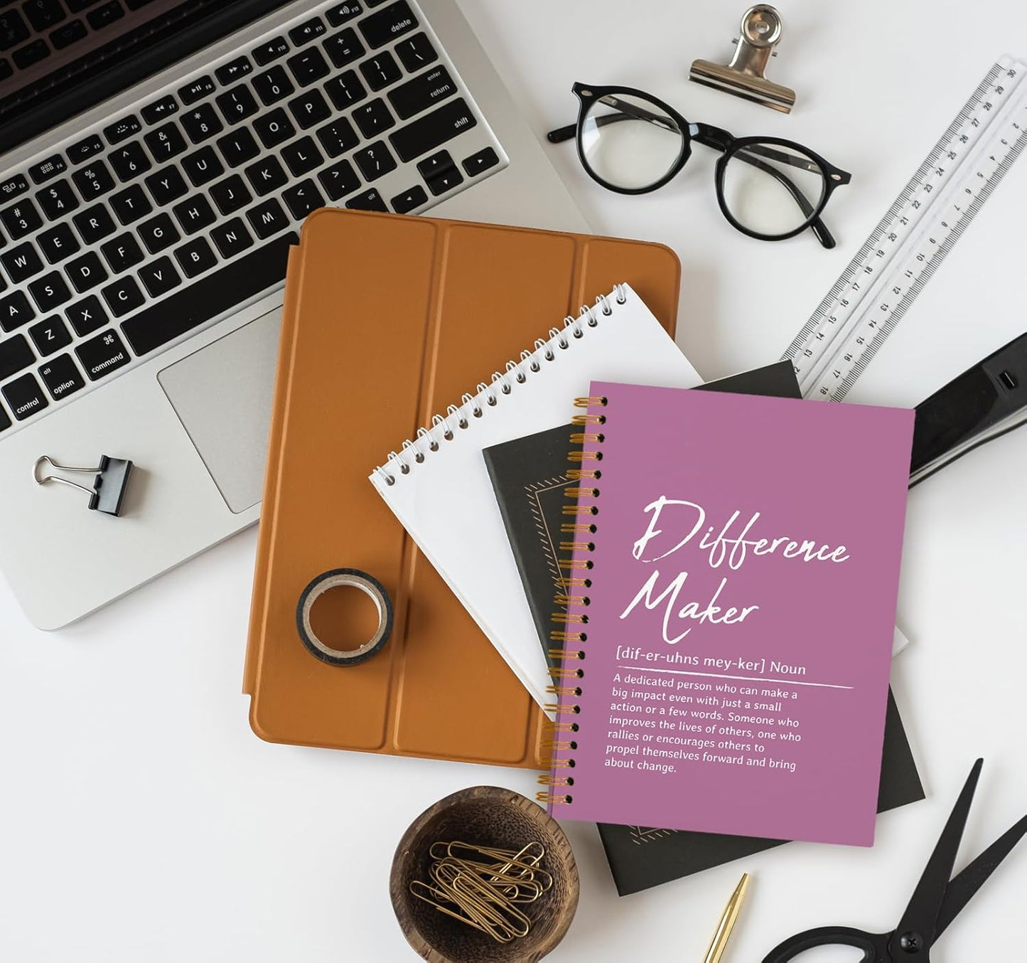 OXW Purple Notebooks for Work, Difference Maker Gift Meeting Notebook Journal for Writing, Employee Appreciation Gifts, Thank You Gifts for Women Men Leader Mentor Boss Manager, 5.5"x8.3"