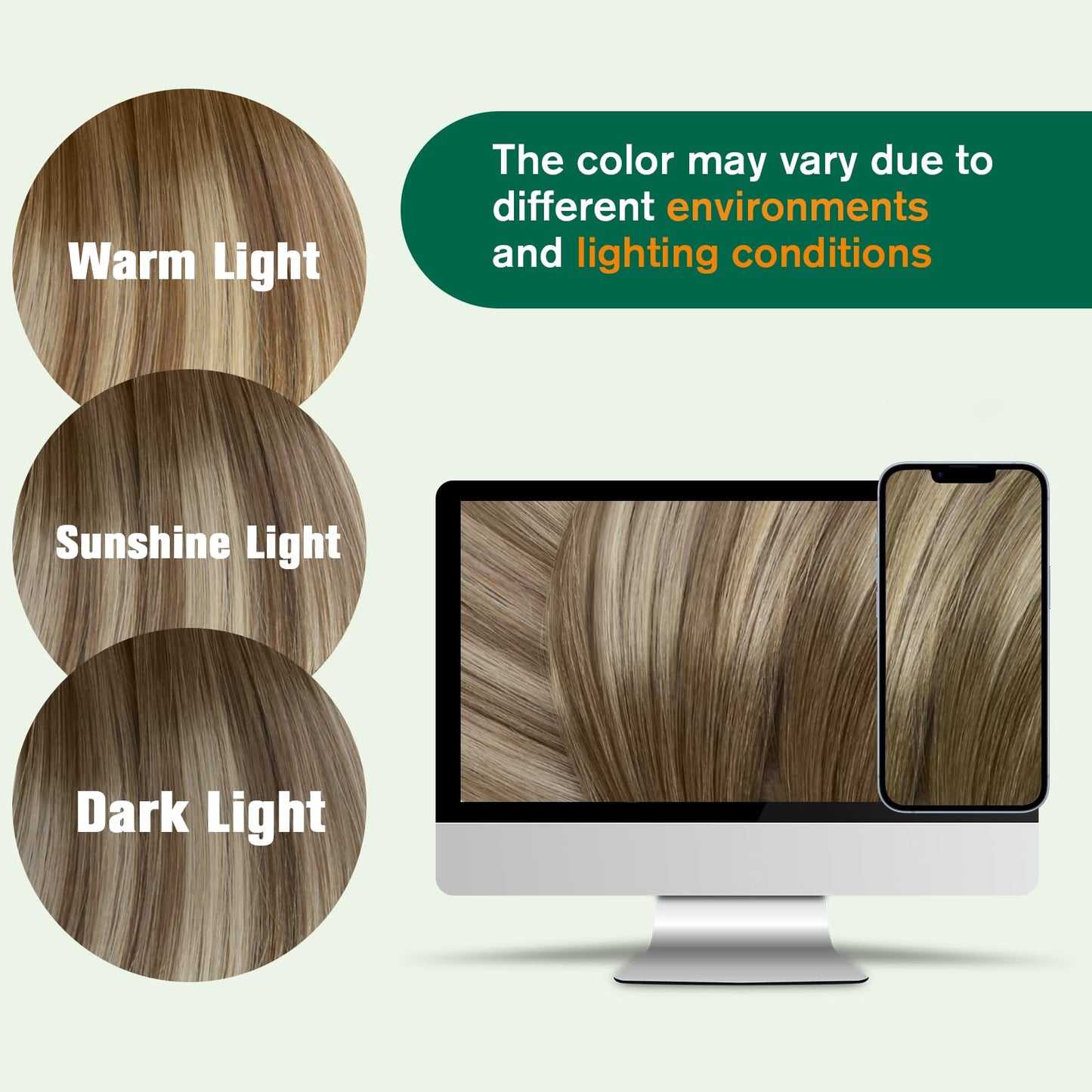 Easyouth Nano Hair Extensions Human Hair Ombre Nano Ring Hair Extensions Ombre Dark Brown to Brown with Blonde Nano Bead Hair Ex
