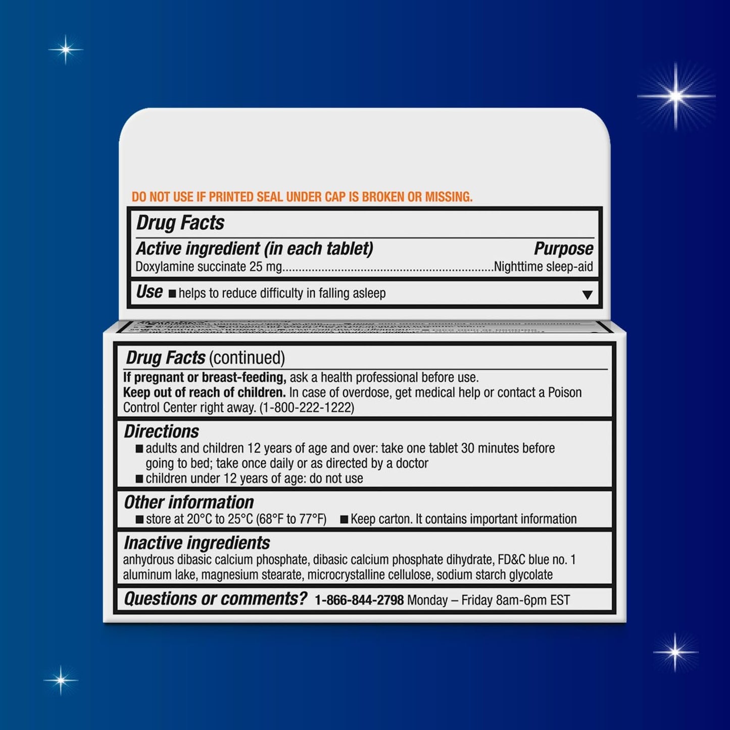 Unisom SleepTabs, Nighttime Sleep-aid, Doxylamine Succinate, 80 Tablets, 2 pk