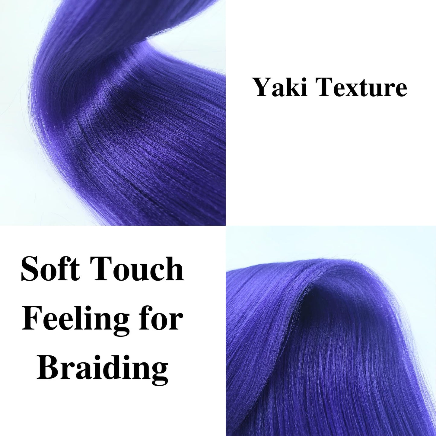 Gozill Dark Purple Braiding Hair Pre stretched Boho Braids Prestretched Braiding Hair for Bohemian Hair Ez Braid Micro Braiding