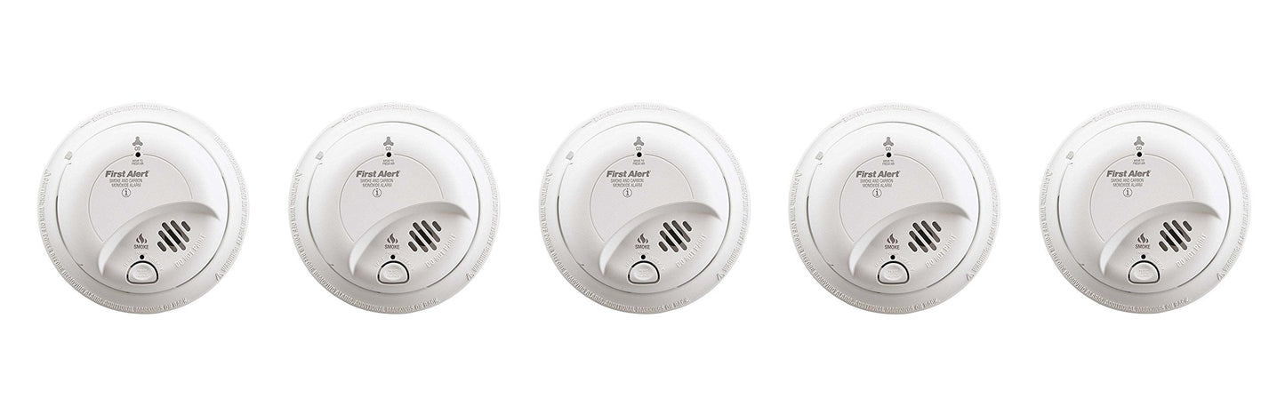 First Alert BRK SC-9120B yaObkn Hardwired Smoke and Carbon Monoxide Alarm with Battery Backup, 5 Units