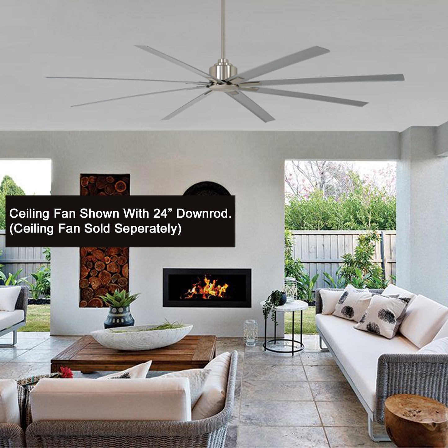 Minka-Aire 24 Inch Ceiling Fan Downrod - Brushed Nickel Wet - Dr524-Bnw