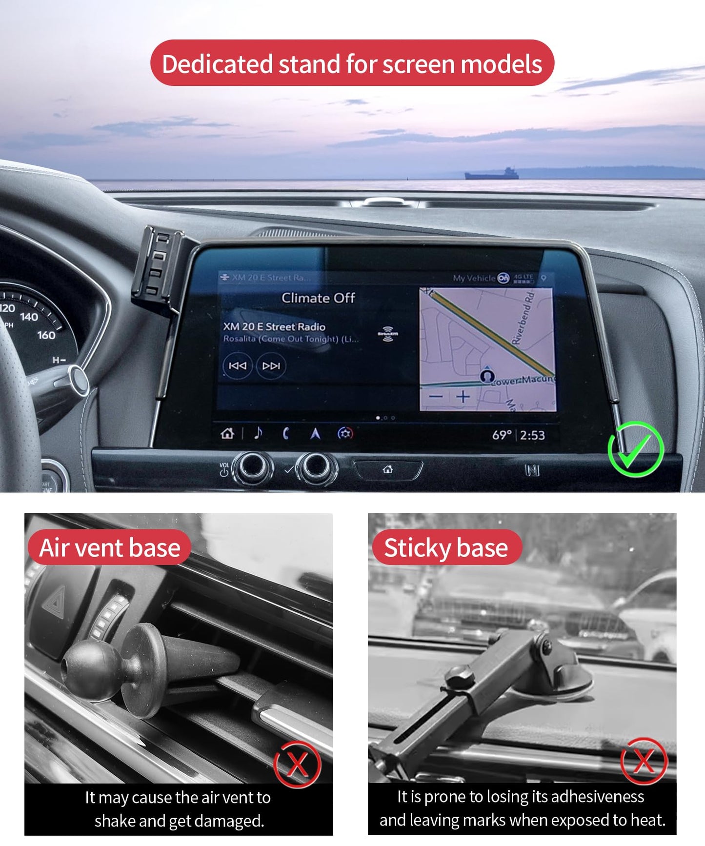 Masergogo Wireless Charging Car Phone Holder For Cadillac Ct5 2020-2024 / Ct5-V 2023-2024 Accessories 10 Inch Screen Fixed Clip,