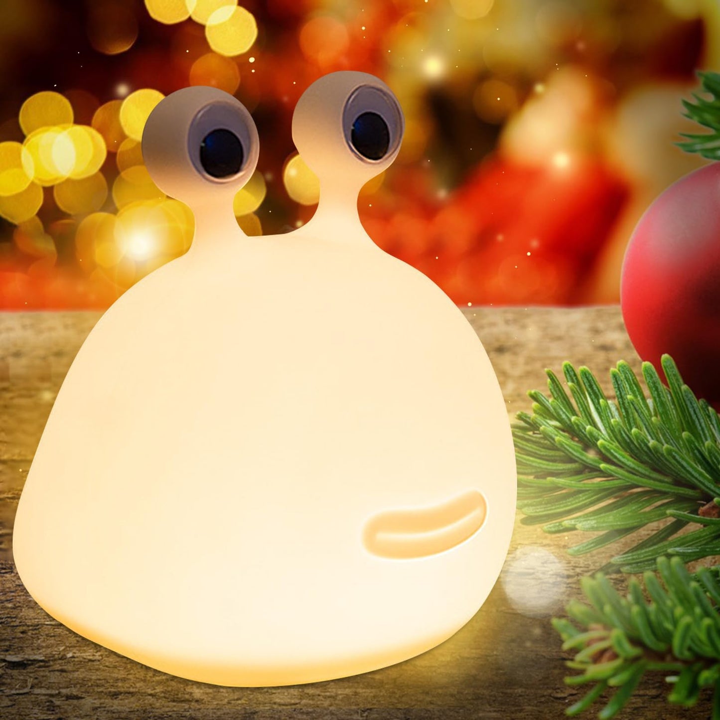 Yesinaly Cute Slug Night Light - Funny Kids Bedroom Decor, Soft Silicone Touch Lamp for Birthday Gifts & Room Decorations