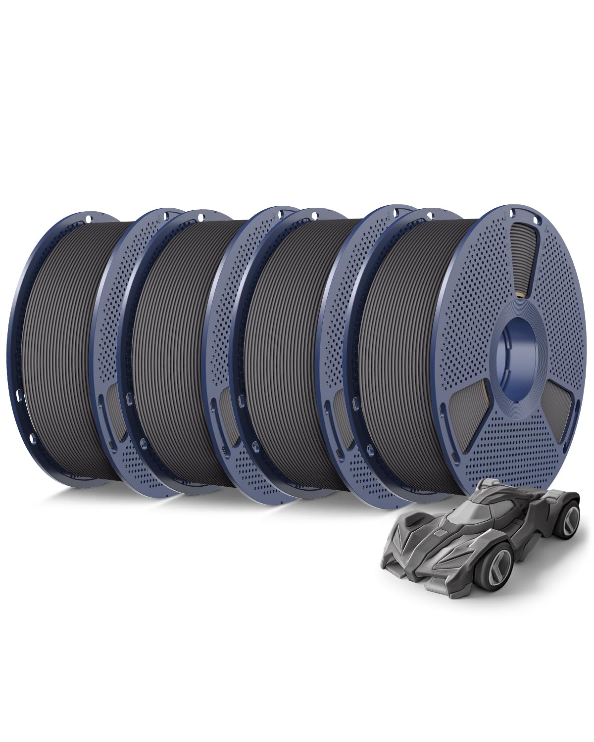 SUNLU High Speed PETG Filament 1.75mm 4KG Bundle, 3D Printer Filament 4kg, 1kg per Spool, Pack of 4, 4 Colors, PETG Grey *4 Pack
