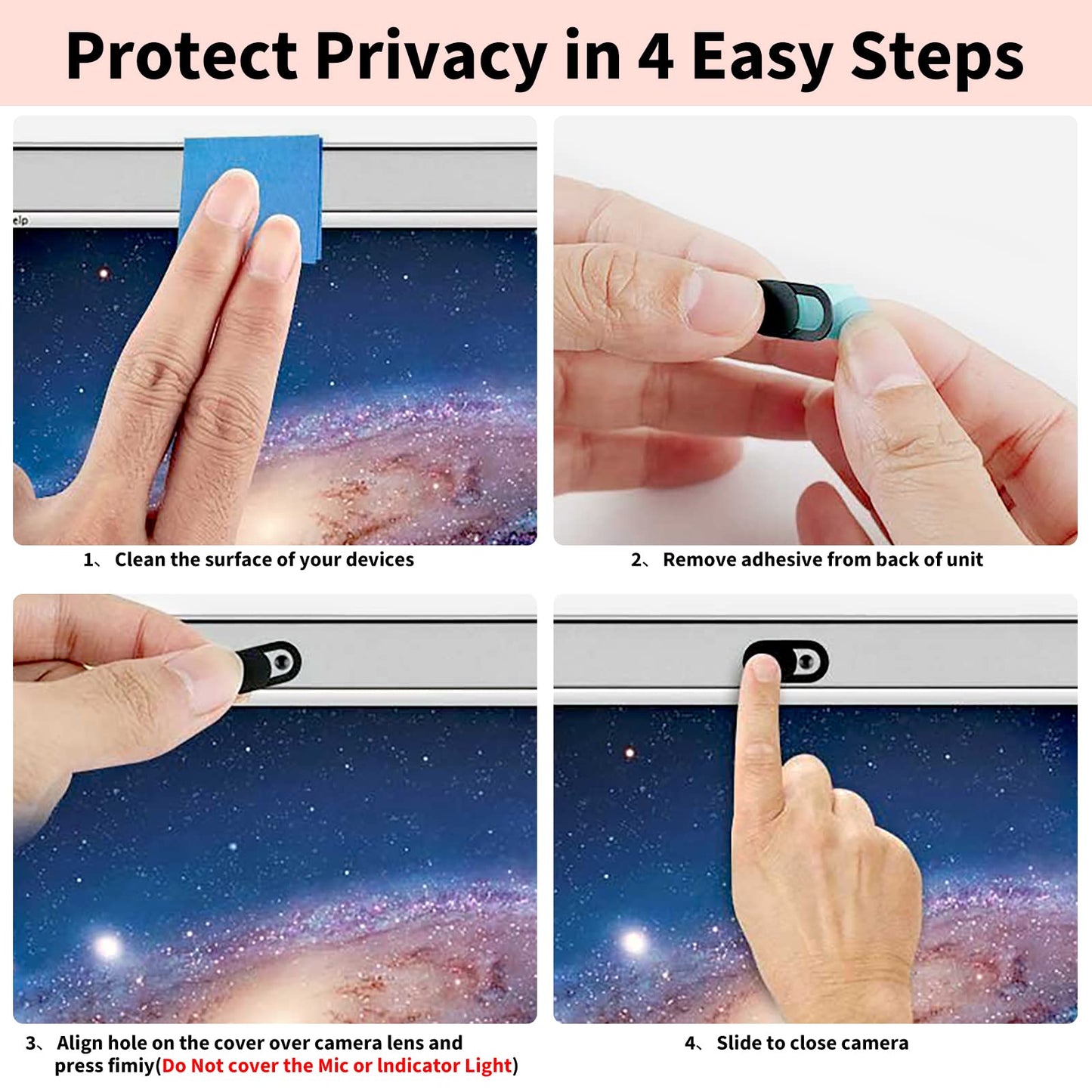Laptop Camera Cover Slide Cute, Ultra Thin Webcam Cover For Iphone Ipad Macbook Pro Computer Imac Cell Phone Pc Accessories, Cam
