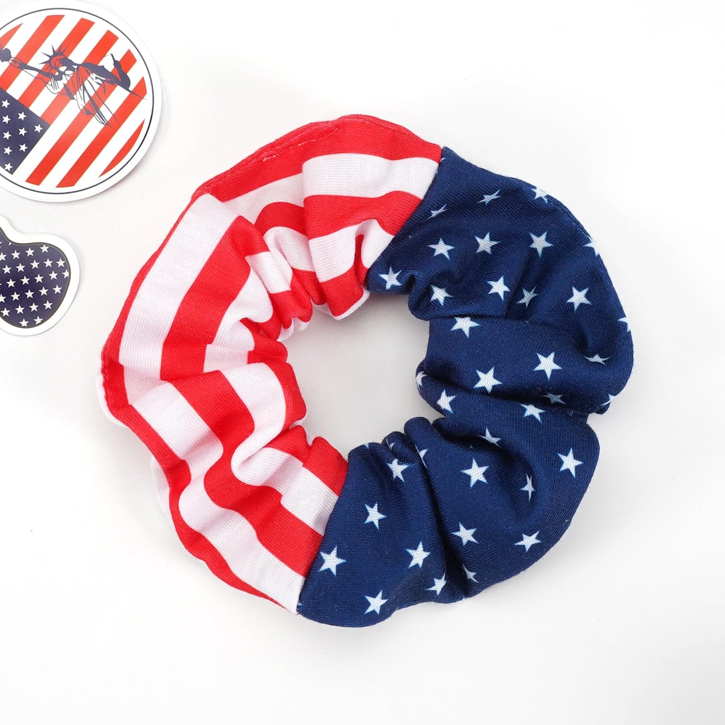 USA American Flag Hair Scrunchies for Women Girls Independence Day Patriotic Red White Blue Hair Ties 4th of July Hair Tie Elast