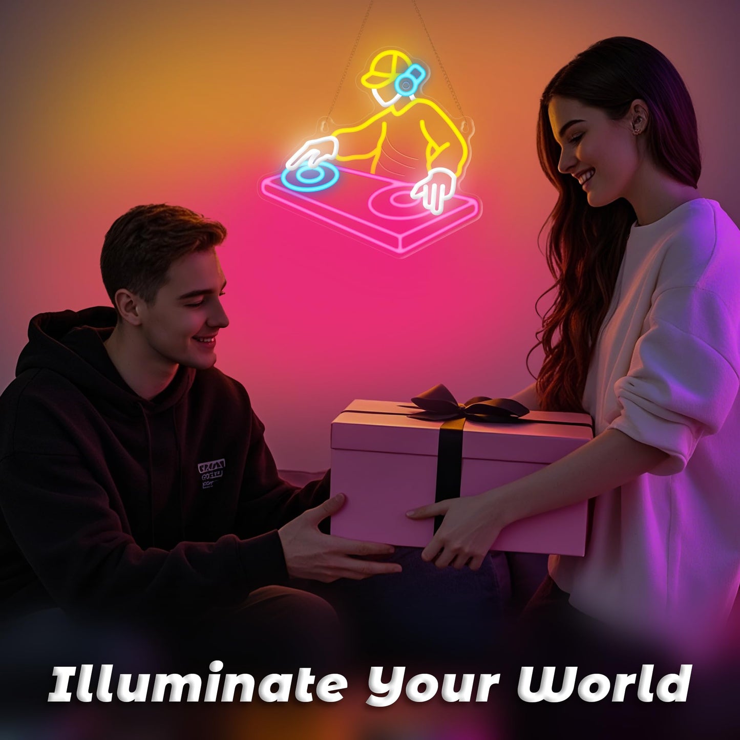 Coolgift Mart Dj Player Neon Sign Dimmable Led Dj Room Decor Light With Usb Powered Decorations For Bedroom Man Cave Bar Club Gift For Dj And Heavy Metal Music Lovers