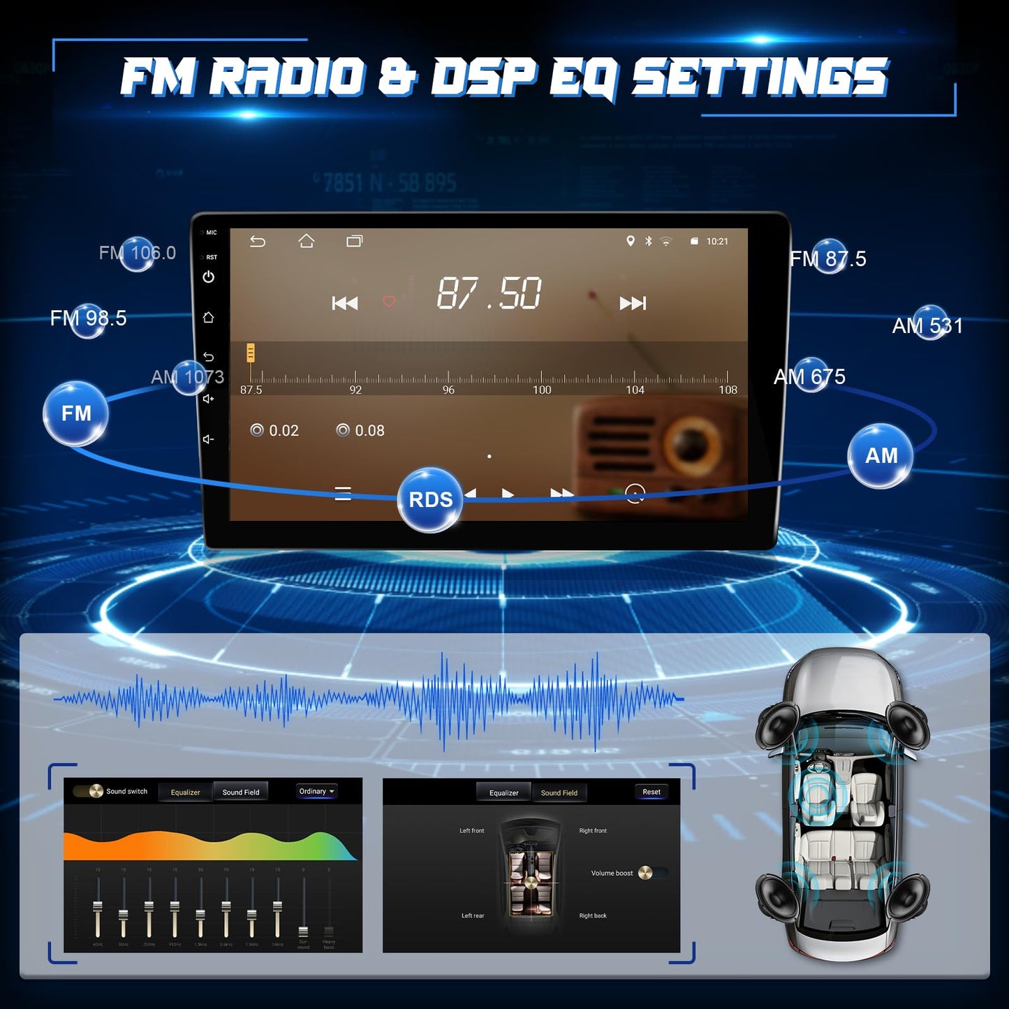 Android Car Radio For Toyota Camry 2012 2013 2014 Stereo With Wireless Carplay Android Auto, 10.1 Ips Touch Screen For Camry Hea