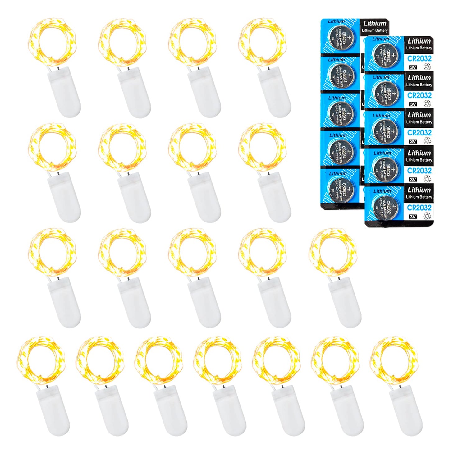 Etinga 20 Pack Fairy Lights Battery Operated String Lights, 10 LED on 3.3ft Silvery Copper Wire,for Flowers Gift Box Wedding Par