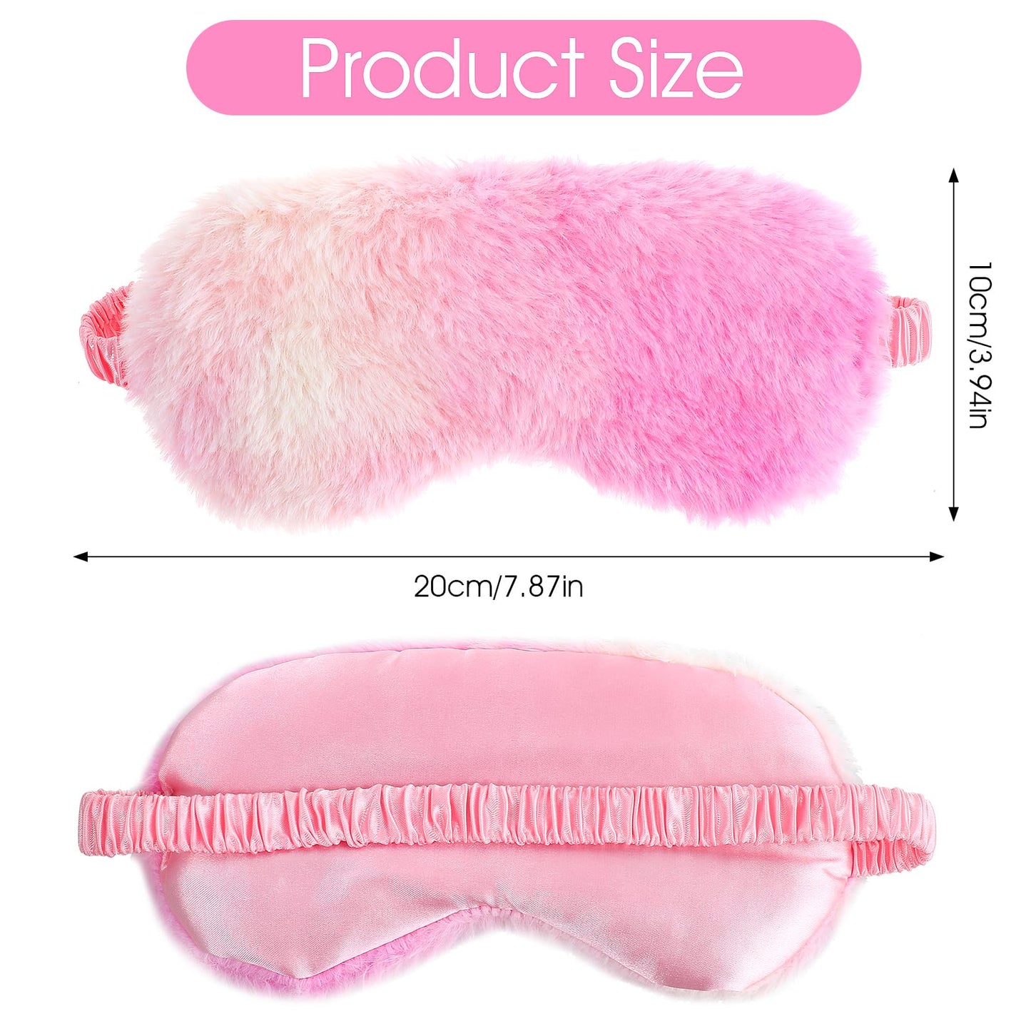 2 Pcs Plush Eye Mask Soft Sleeping Blindfold Eye Cover Comfortable Furry Faux Fur Sleeping Mask Satin Nap Night Eyeshade Cover for Women Men Gift (Purple, Red)