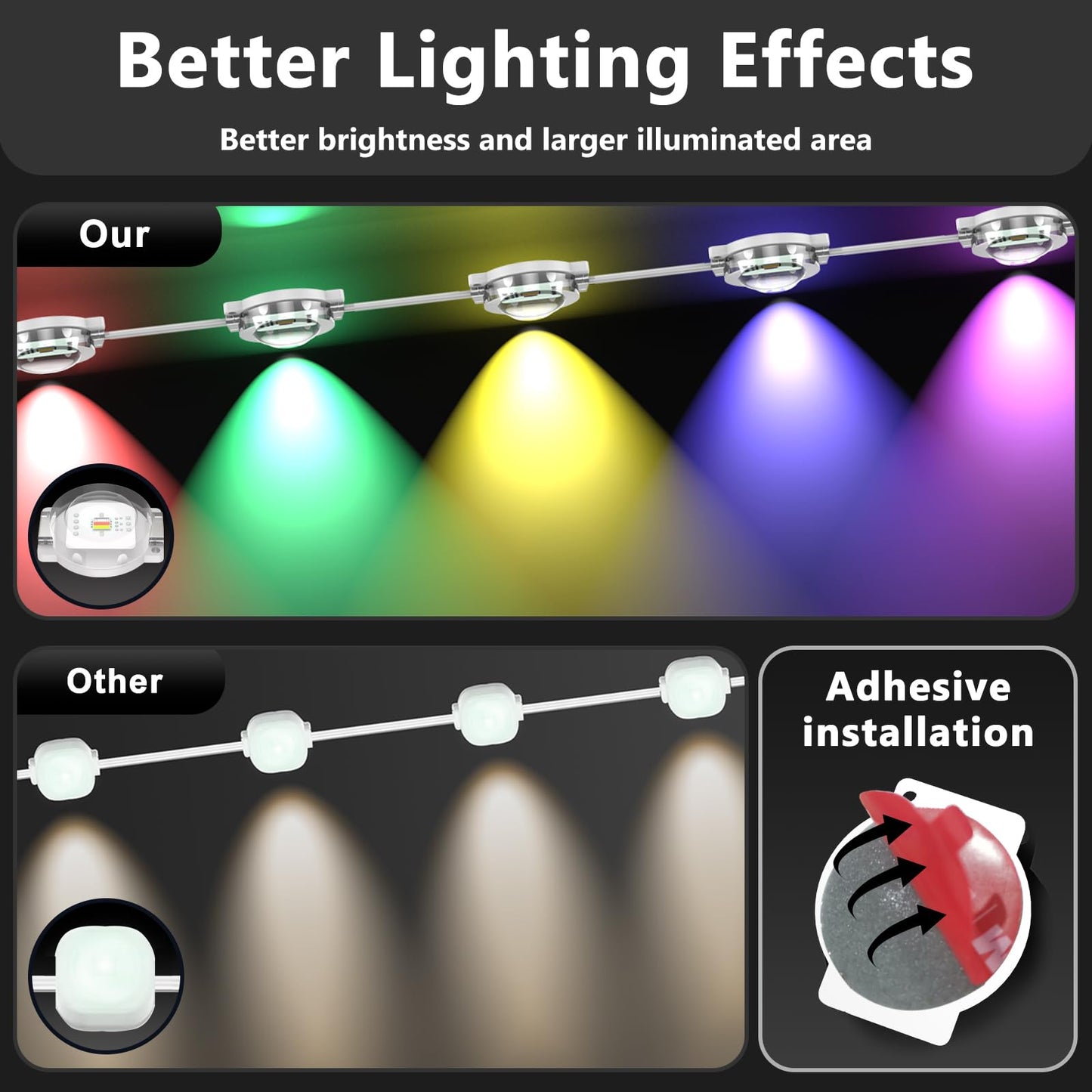 Ceteluma 500Ft Permanent Outdoor Rgb Lights Ip67 Waterproof Smart Eave Lighting With App/Remote Control Eaves Light Diy Led Scenes Modes For House Roof Decor Christmas Party