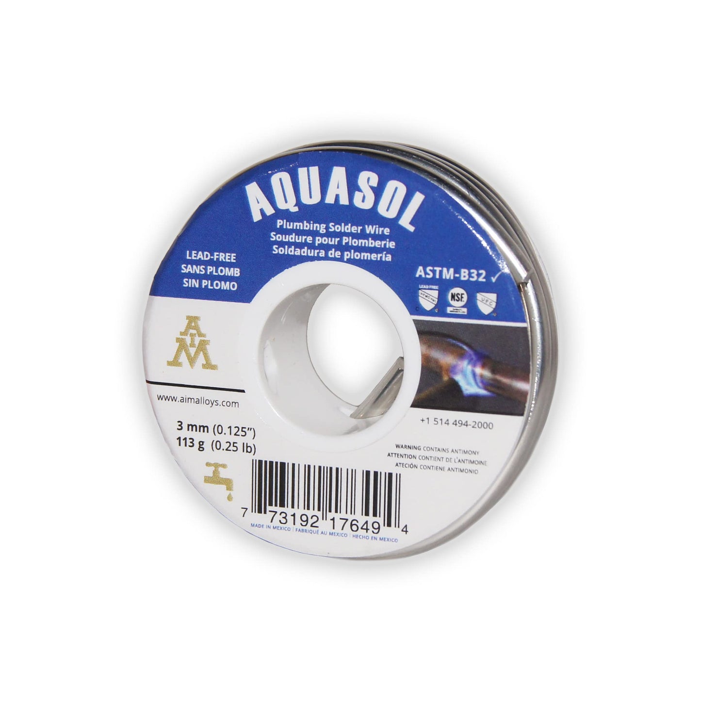 AIM Plumbing Solder Kit with solder wire, flux and brush, Solder for Plumbing Repairs (113g / 4oz)