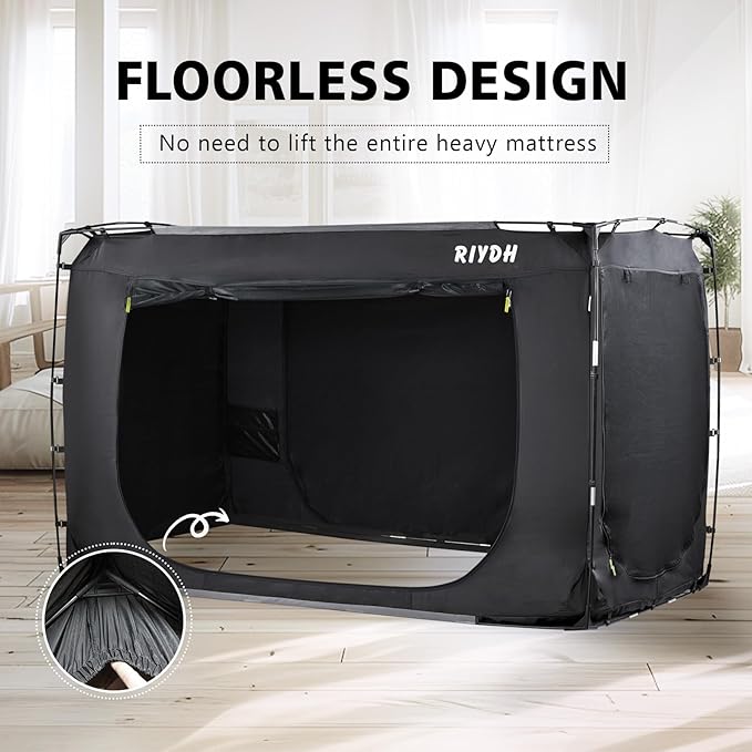 Bed Tent Bed Canopy Full Size Tents for Adult and Kids- Portable Dream Tent Indoor Sleeping Tents 70% Blackout with 3 Doors Breathable Big Space Tents