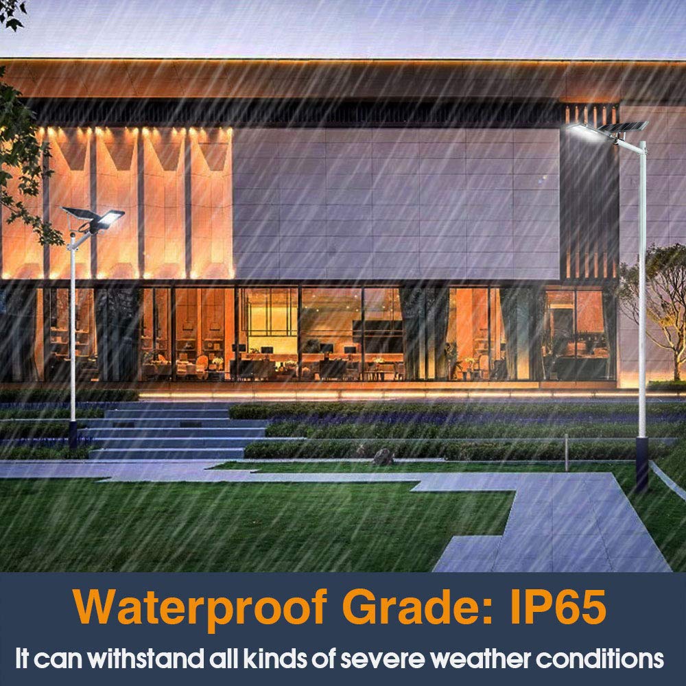 DENGMALL Solar Street Lights, 16000 Lumens, Motion Sensor, Wireless, Waterproof, 2 Pack, Model DMTYNLD-013, Color 16000W-2Pack
