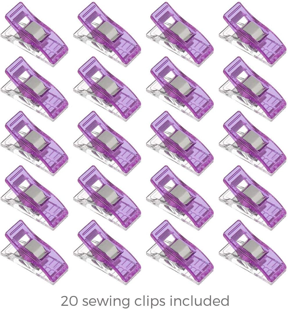 Rotary Cutter Set lavender - Quilting Kit incl. 45mm Rotary Cutter, 5 Replacement Blades, A2 Cutting Mat, Acrylic Ruler and Craft Clips - Ideal for Crafting, Sewing, Patchworking, Crochet & Knitting