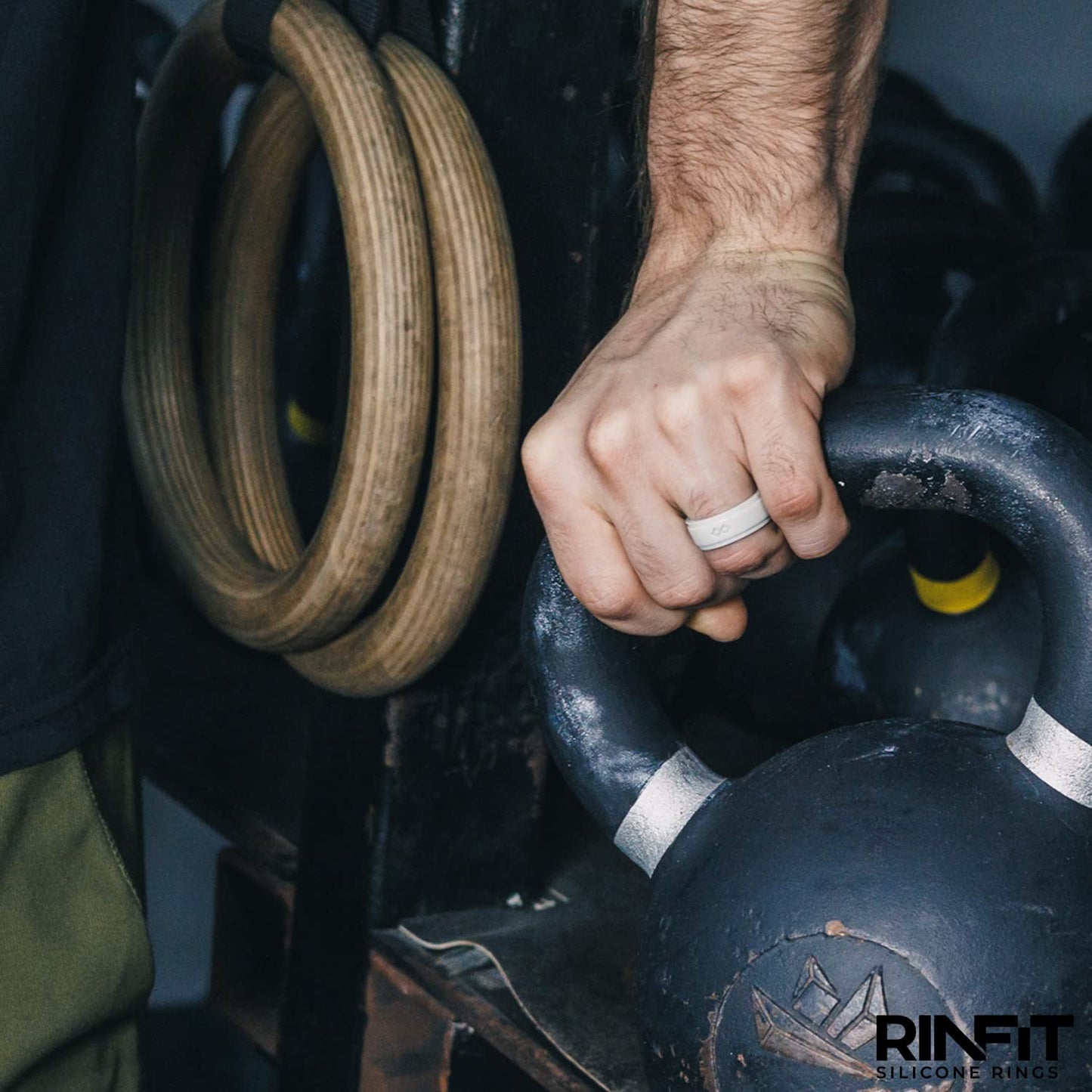 Rinfit Silicone Rings for Men 9mm Wide, 2.2mm Thick - Mens Rubber Wedding Bands - 4Love Collection Patented Design - Pack AR, Si