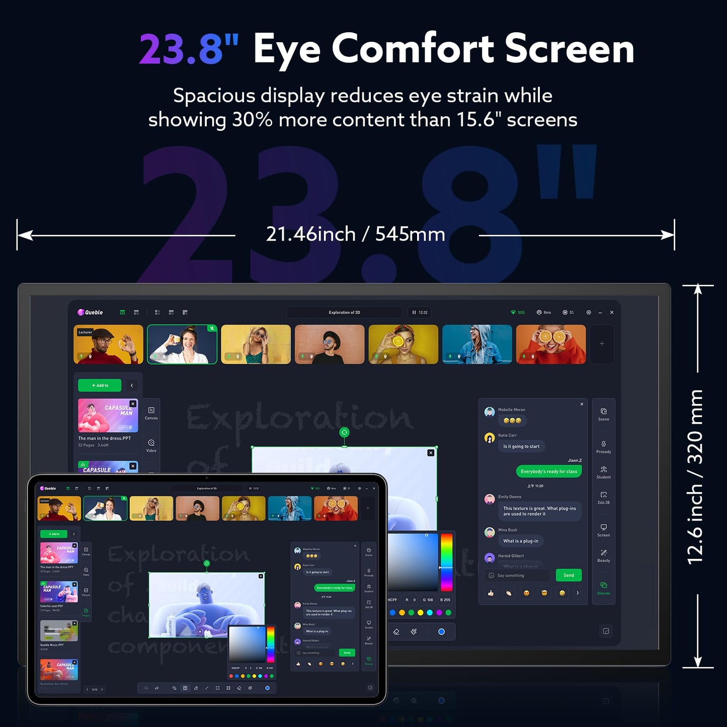 GWSGUT 23.8'' FHD 1080P 120Hz Portable Monitor VESA USB-C HDMI Large Second External Gaming Screen Built-in Stand Speakers for Laptop PC Mac Phone PS4/5 Xbox HDR IPS Display (1080p 120Hz, 23.8")