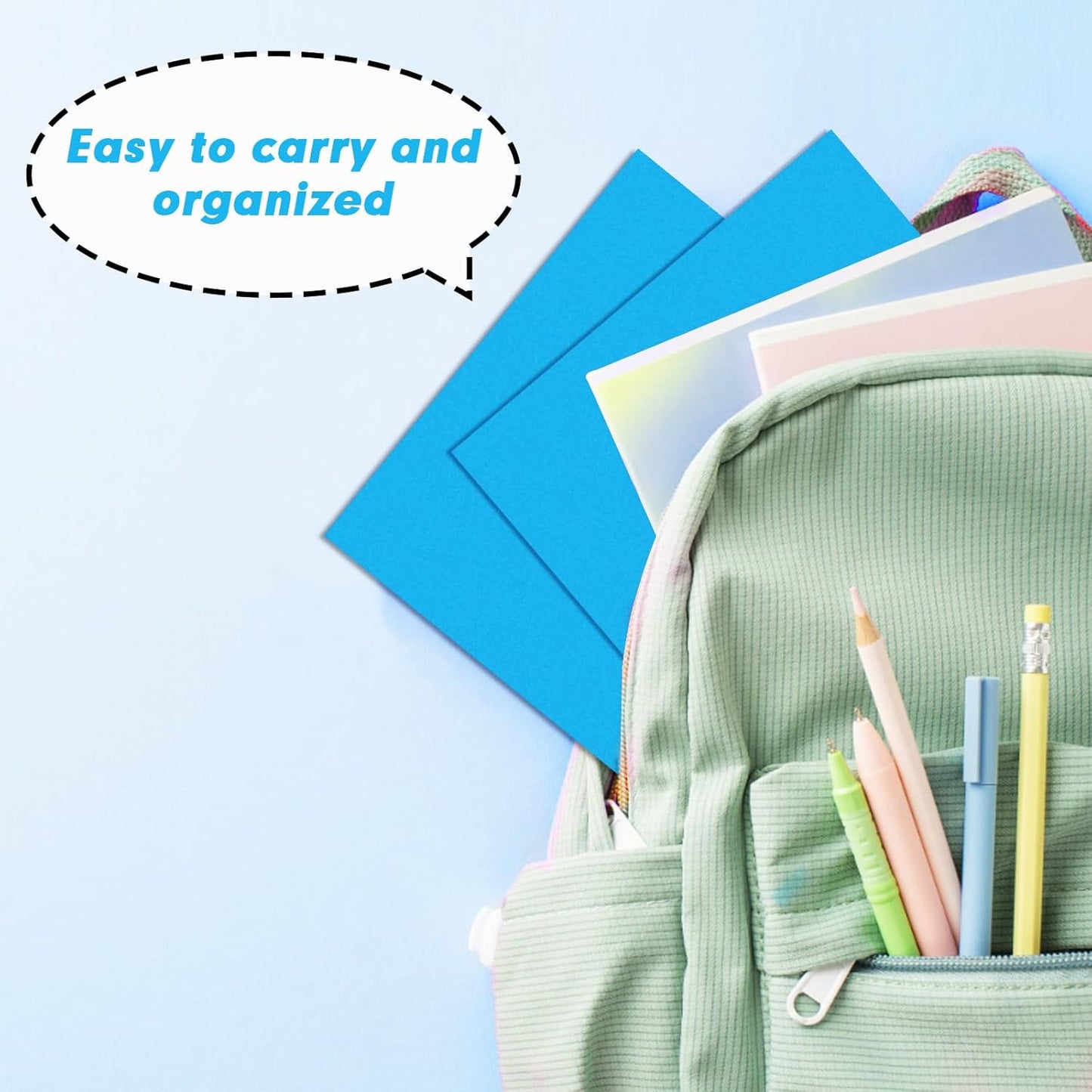 50 Pack 2 Pocket Folders - Letter Size, Blue