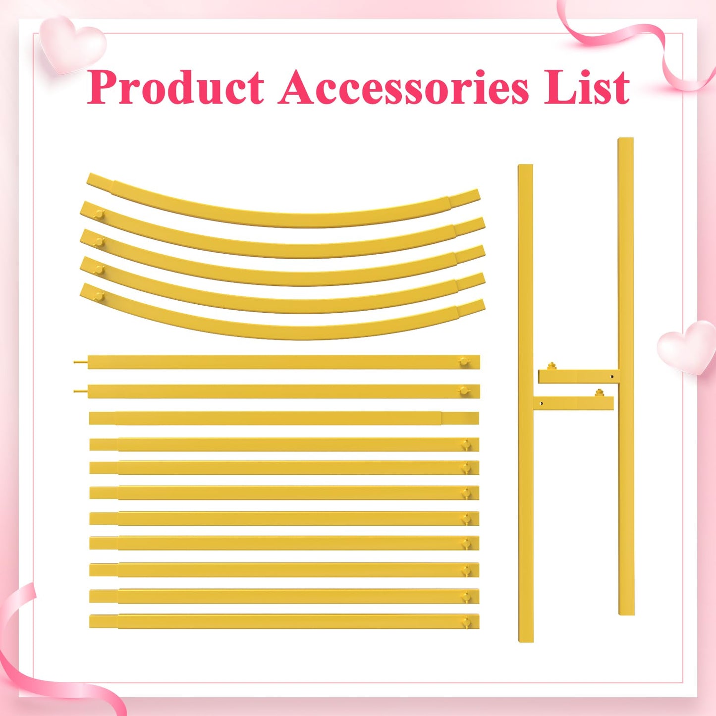 Wokceer 7.2 Ft Wedding Arch Backdrop Stand, Gold Metal Arch Backdrop Stand For Wedding Ceremony Birthday Party Bridal Baby Showe