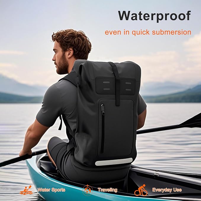 Waterproof Backpack,Heavy Duty Hiking Backpack,35/55/85L dry bag backpack waterproof for Men,Roll-Top Closure,for Kayaking, Travel, Hiking, Fishing, Camping, Motorcycles (grey, 55L)