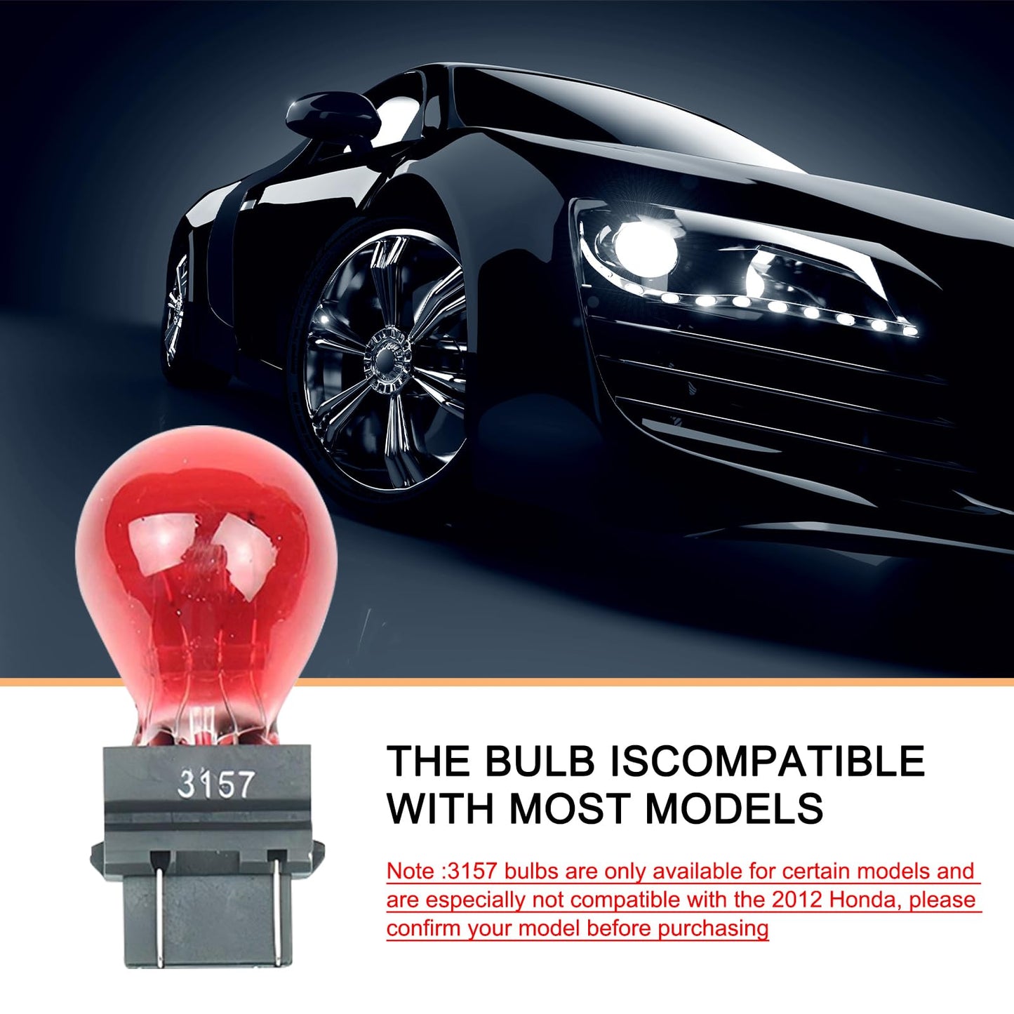Tesnaao 10 Pack Car Instrument Light Bulb 3157 Brake Light Bulb 12 V 21/5 W Automobile Lighting Replacement Accessory Universal For Most Cars Trucks And Vans (Red)