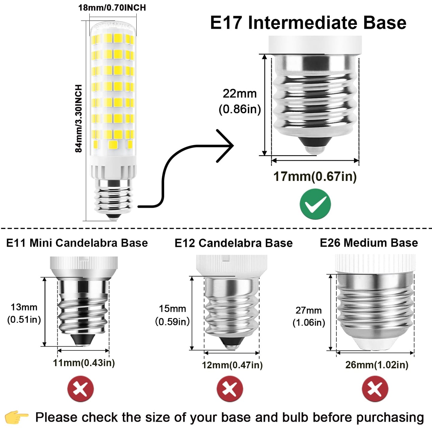 Taiyaloo E17 Led Dimmable Bulb, 10W Replacement For Halogen, Daylight White 6000K, Ceramic, 2 Pack