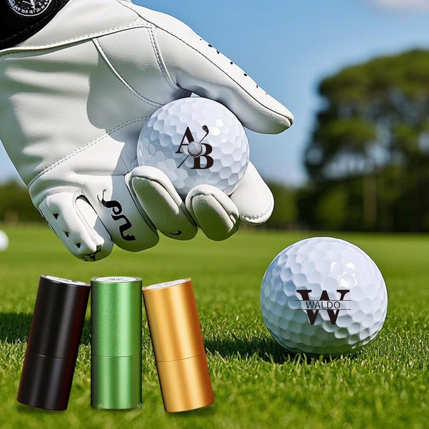 Custom Golf Ball Stamp, Personalized Golf Ball Marker, Make Your Unique Logo on Golf Balls, Waterproof Ink Marking Golf Ball Stamper, Golf Accessories for Men, Christmas Father's Day Golf Gift