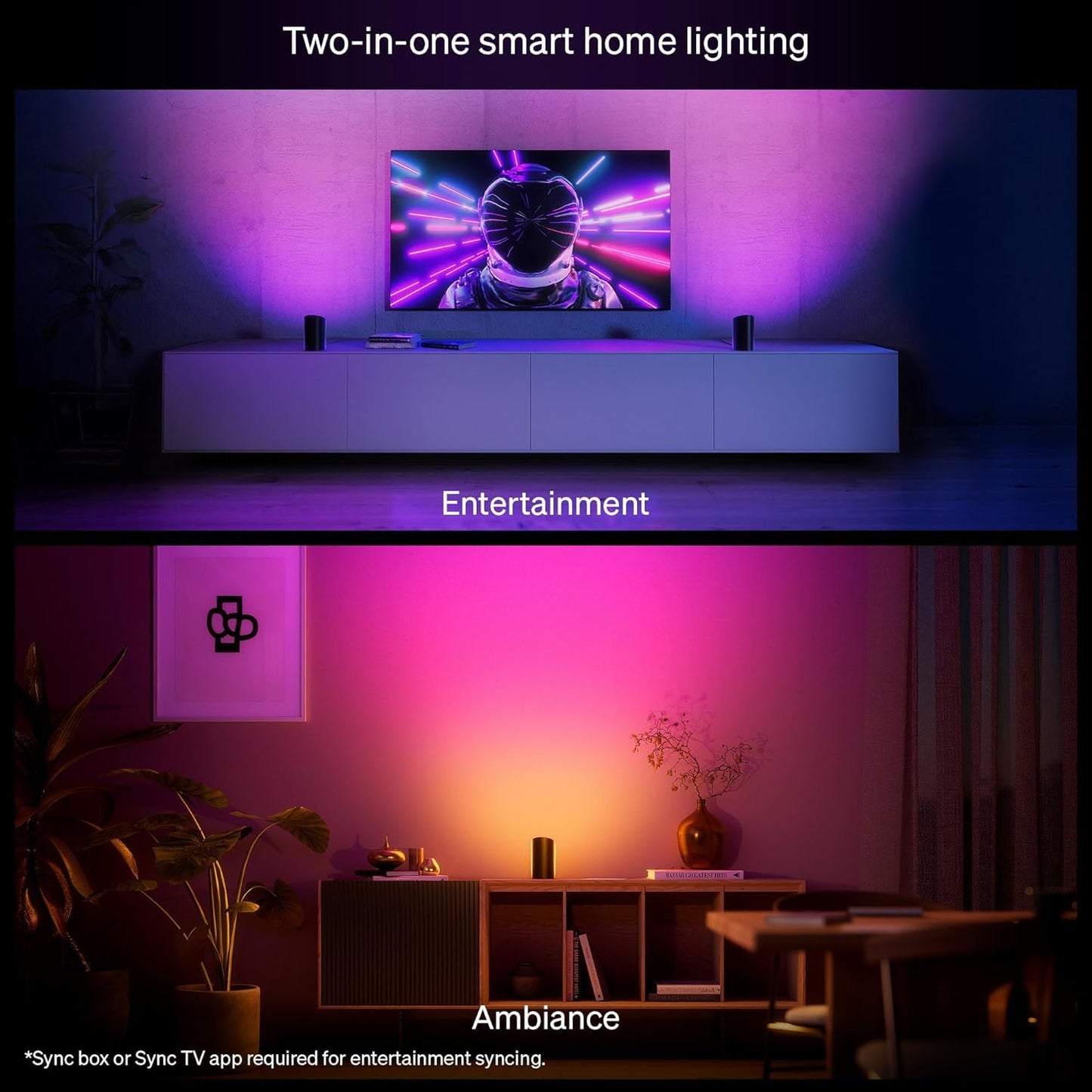 Philips Hue Play Smart Wall Washer - White & Color Light, Bluetooth, Voice Control, Model 590133, 1-Pack