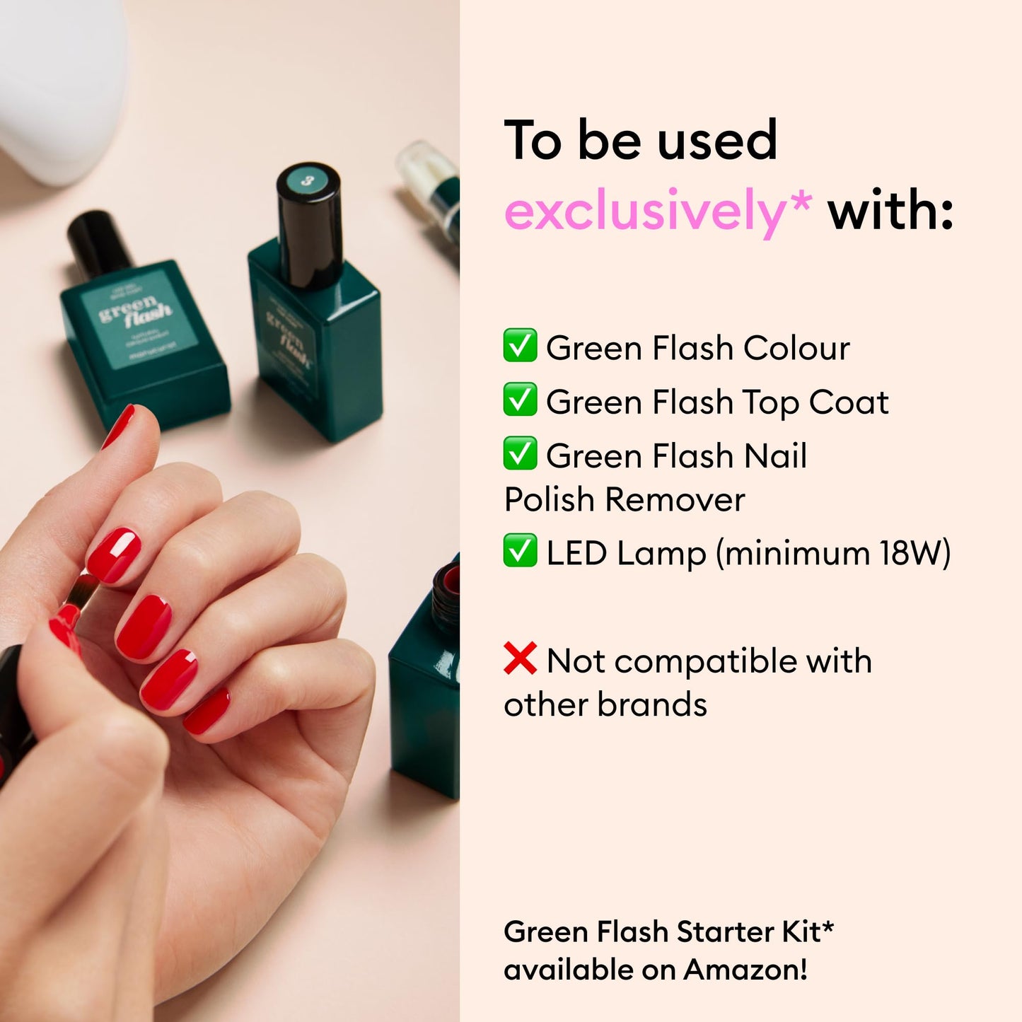 Manucurist Green Flash LED Tuileries Gel Green Nail Polish - Vegan, 12-Free, Plant-Based Gel Polish - Strengthens and Protects t