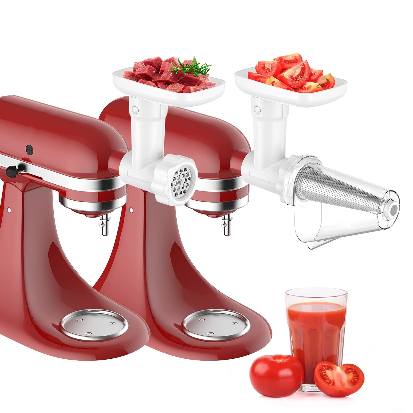 Fruit & Vegetable Strainer Attachment Set for KitchenAid Stand Mixer, Includes Food Grinder Attachment with Sausage Stuffer Tubes and Juicer Auger, Meat Grinder Attachment for KitchenAid by InnoMoon -Like New