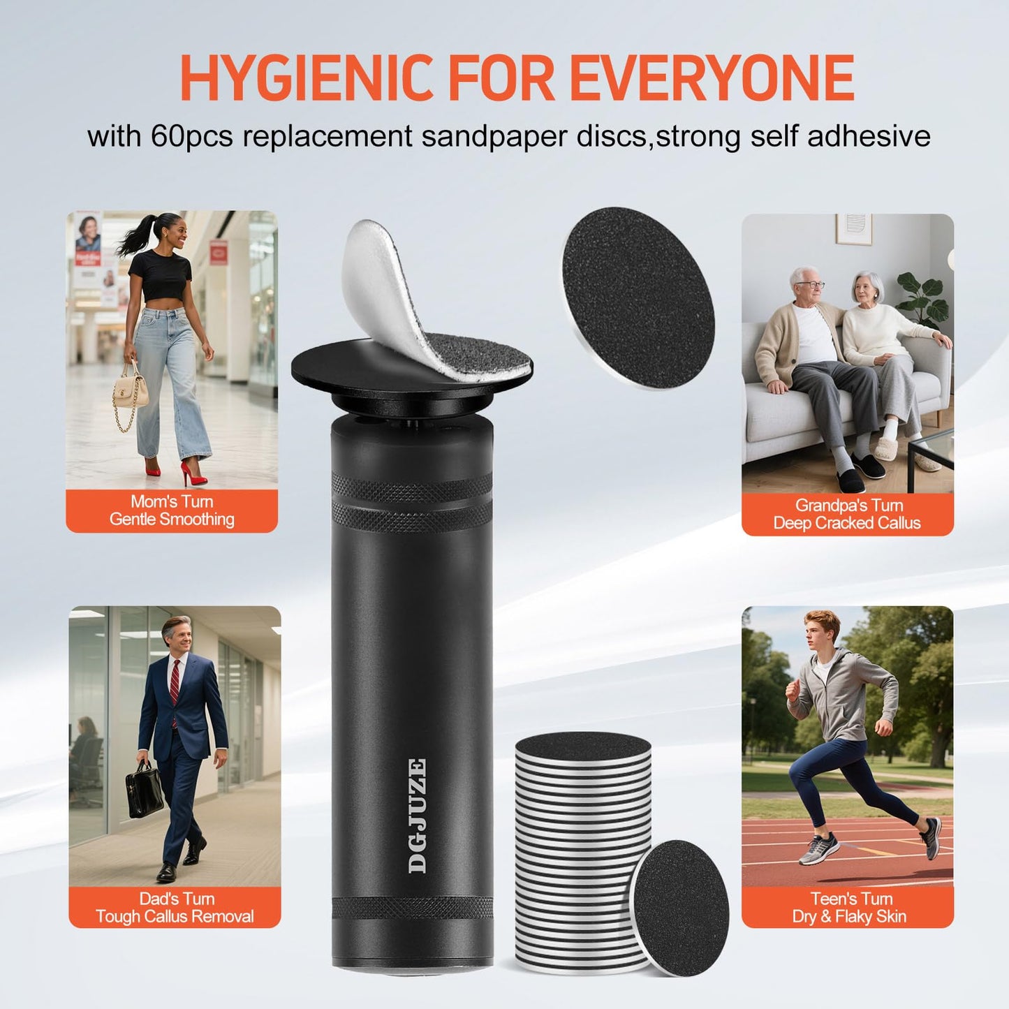 DGJUZE PowerPro Electric Foot Callus Remover,36W Professional 1200rpm Heavy Duty Metal Grinder for Dead Skin Automatic Foot Sand