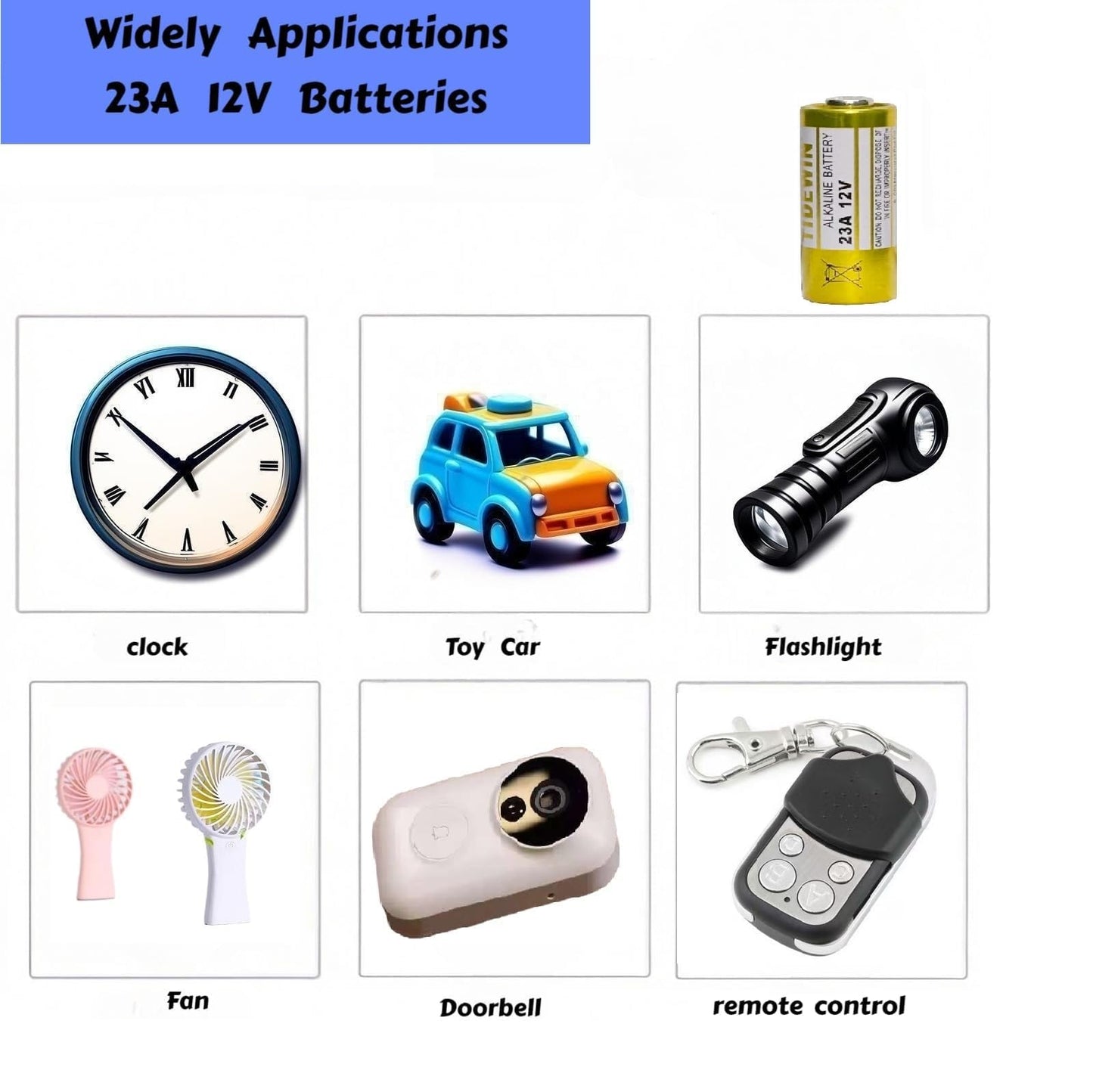 12V A23 Battery, 10 Pack, For Remote Control,23A 12 Volt Battery A23 Batteries- Long Lasting
