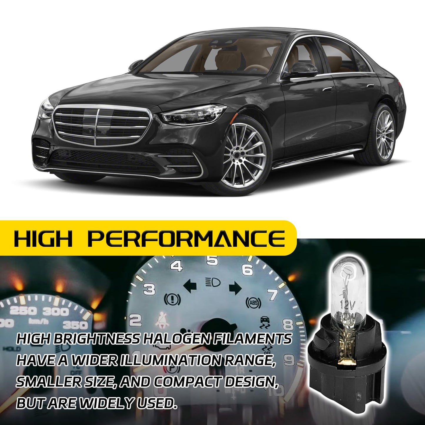 Qqwd 20Pcs T5 17 57 86 Halogen Instrument Cluster Bulbs Kits 12V Dash Light For Car Interior Automotive Replacement Gauge Cluster Panel Bulb With T5 Sockets Universal Lighting Accessories(White