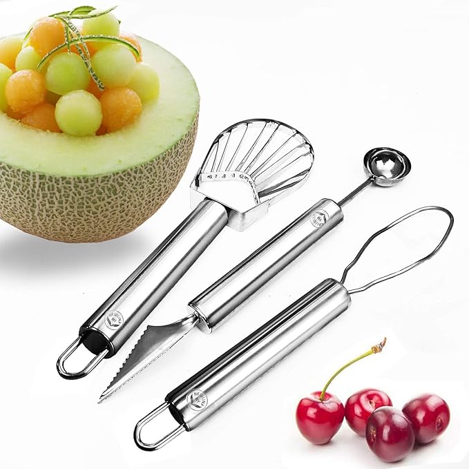 NewlineNY Stainless Steel Kitchen Tools: Fruit Helper 3 Pcs