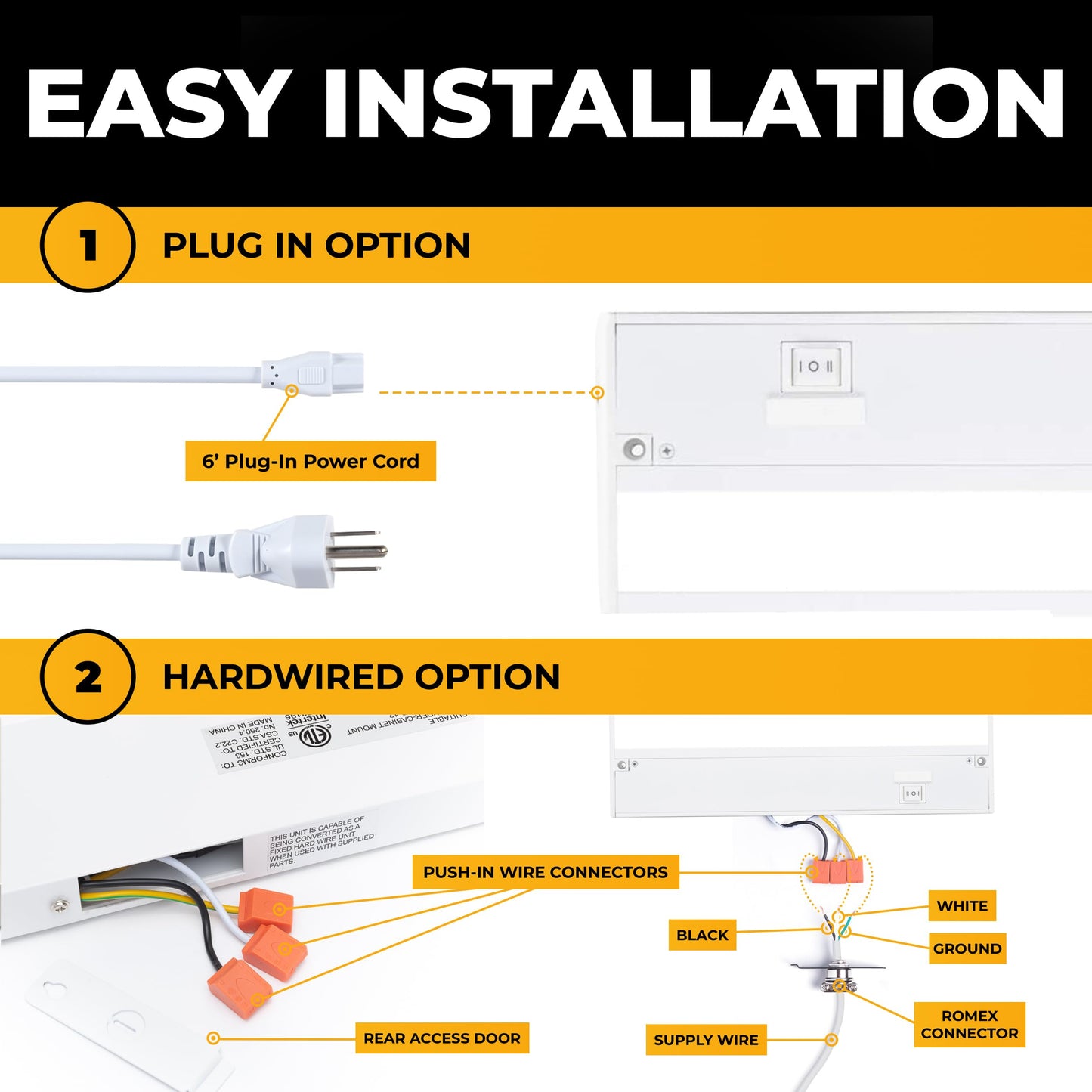 NSL LED Under Cabinet Lighting - 32 Inch, White Finish, Hardwired, Dimmable, Aluminum, Model LTSPRO-32-WH
