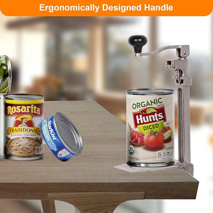 Commercial Can Opener Heavy Duty, 16.7” Manual Can Opener for Cans Up to 10” Tall, for Restaurant, Hotel, Bar, Home