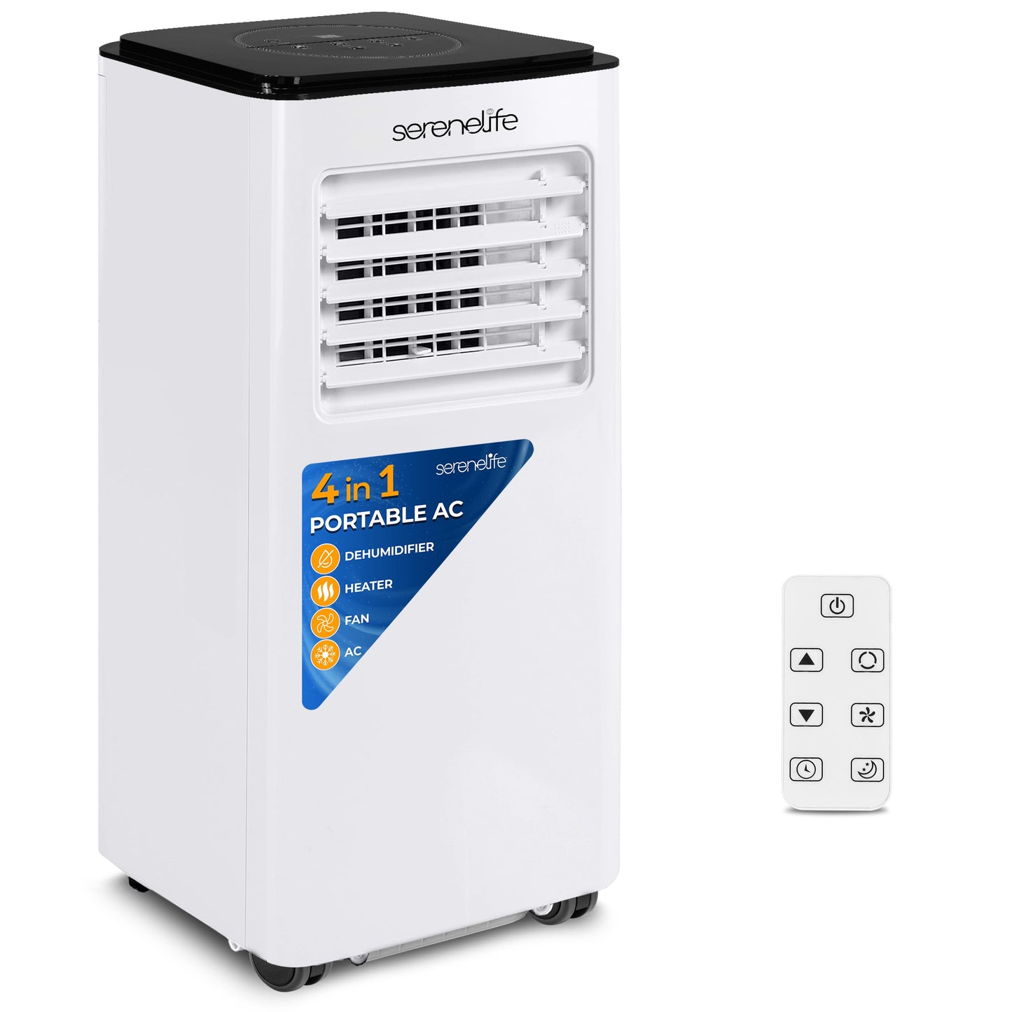 SereneLife 8000 BTU Portable Air Conditioner with Heating Functionality, 4-in-1 Compact Standing Air Conditioner for Room Up to